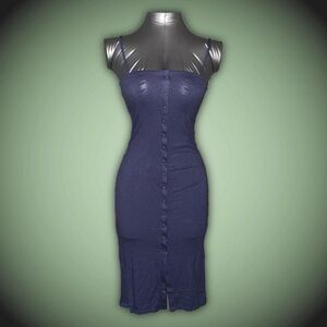 Blue Bodycon Midi Dress